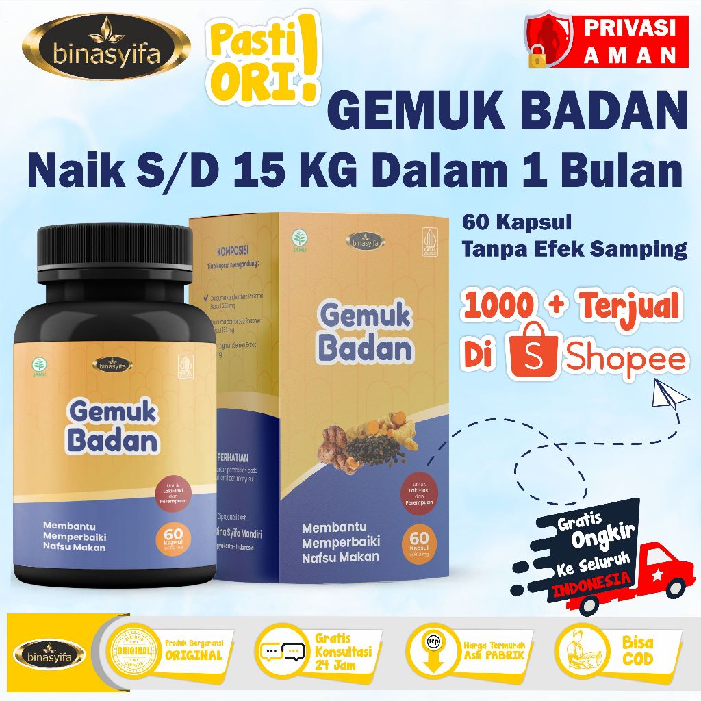 Obat Penggemuk Badan Ampuh Naik Berat Badan BPOM Halal