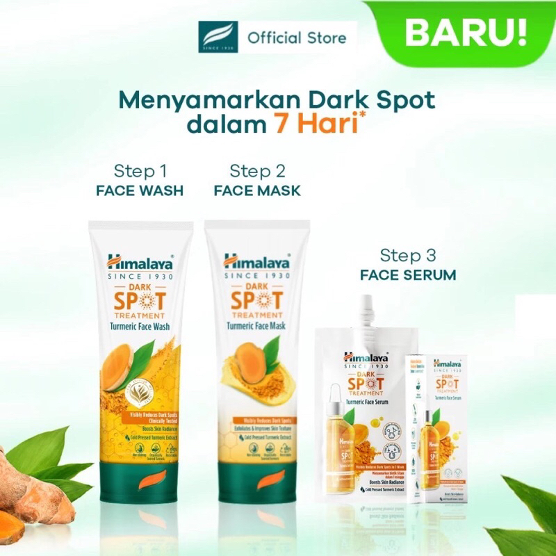 Himalaya Dark Spot Treatment Turmeric Face wash All Skin 100ml / MASK 100ML / SABUN CUCI MUKA PEMBER