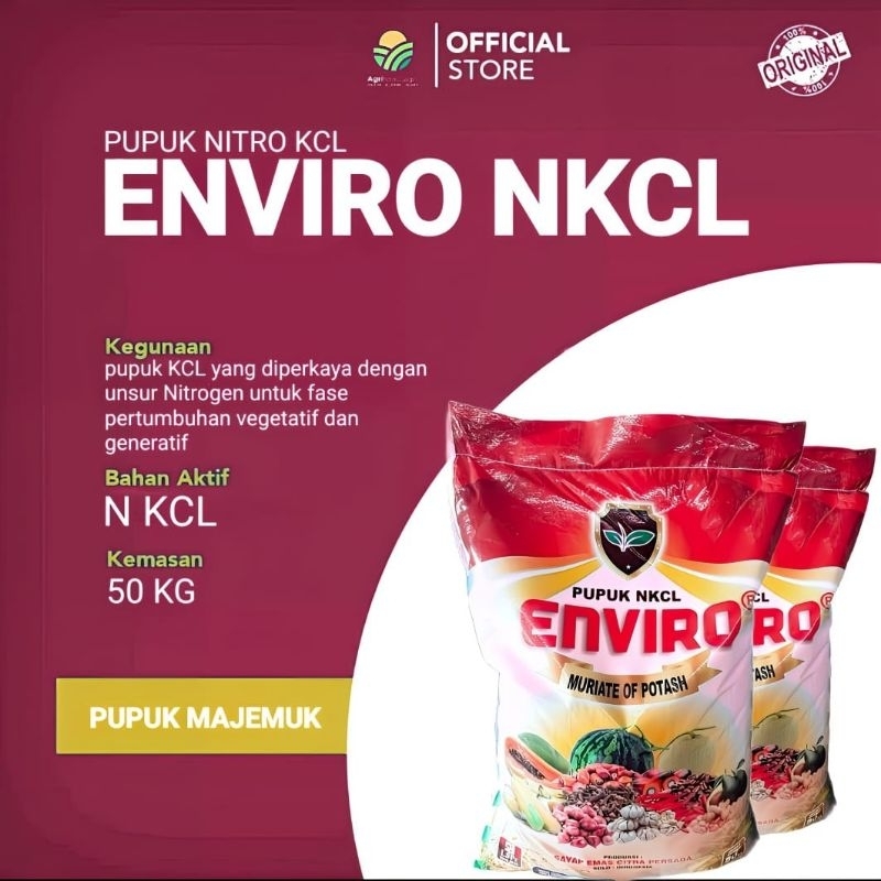Pupuk ENVIRO NKCL kemasan repacking 1KG cocok untuk padi jagung sayur dan tanaman perkebunan