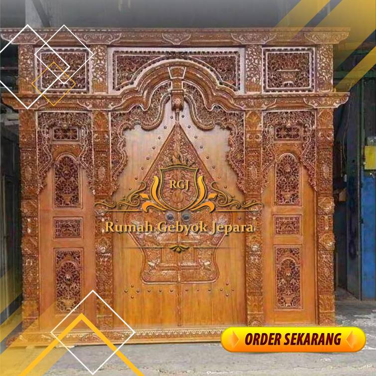 Pintu Gebyok Ukir Jati Jepara | Gebyok Motif Wayang | Cod Pintu Gebyok Ukir Jati Jepara Furniture