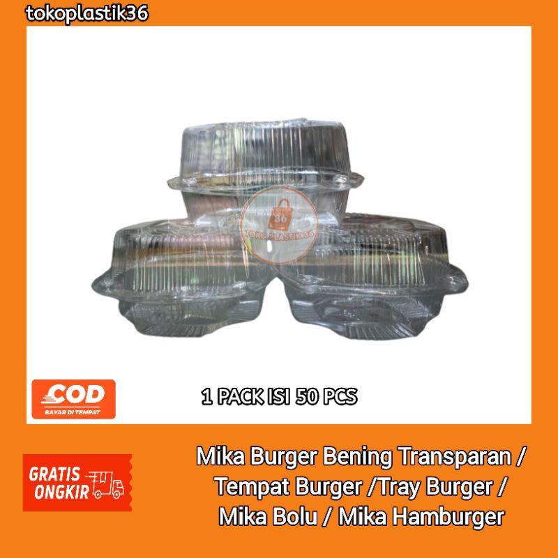 Mika Burger Bening Transparan / Tempat Burger /Tray Burger / Mika Bolu / Mika Hamburger