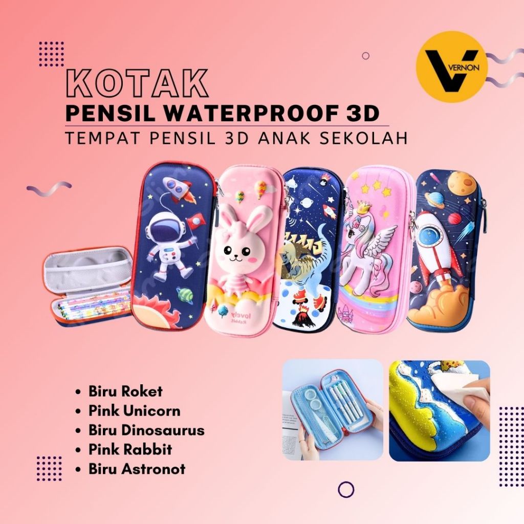 

Kotak Pensil Waterproof 3D Tempat Pensil Anti Air 3D Kotak Pensil Anak Anak