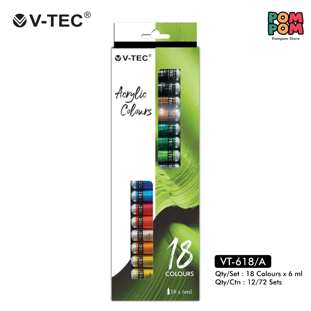 

Acrylic Colour Cat Akrilik 18 Warna V-Tec VT-618/A
