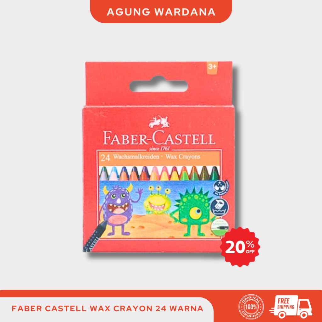 

FABER CASTELL WAX CRAYON 24 WARNA