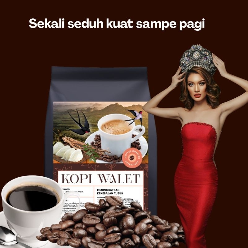

KOPI ARABICA ACEH GAYO + SARANG WALET STRONG DURASI LAMA NO.1 ISI 200 GRAM BPOM PIRT