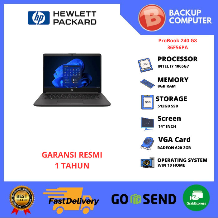 LAPTOP HP PROBOOK 240 G8 36F56PA I7 1065G7 8GB RAM