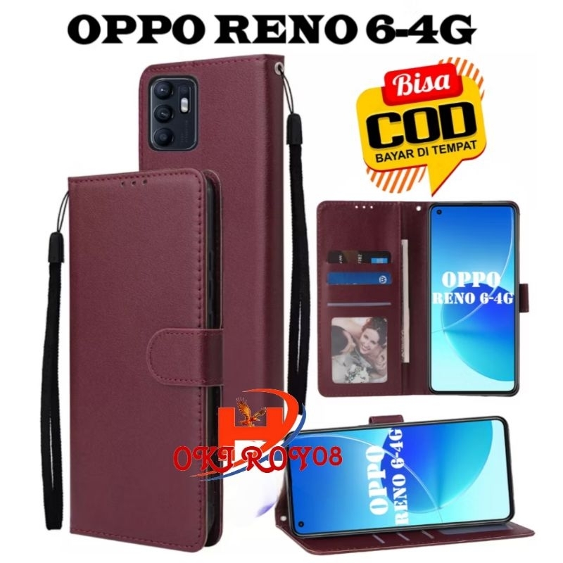 Hoki Roy08 -  Flip Casing Oppo Renno 6 4G Casing Flip Cover Wallet Sarung Hp - Casing Dompet Flip