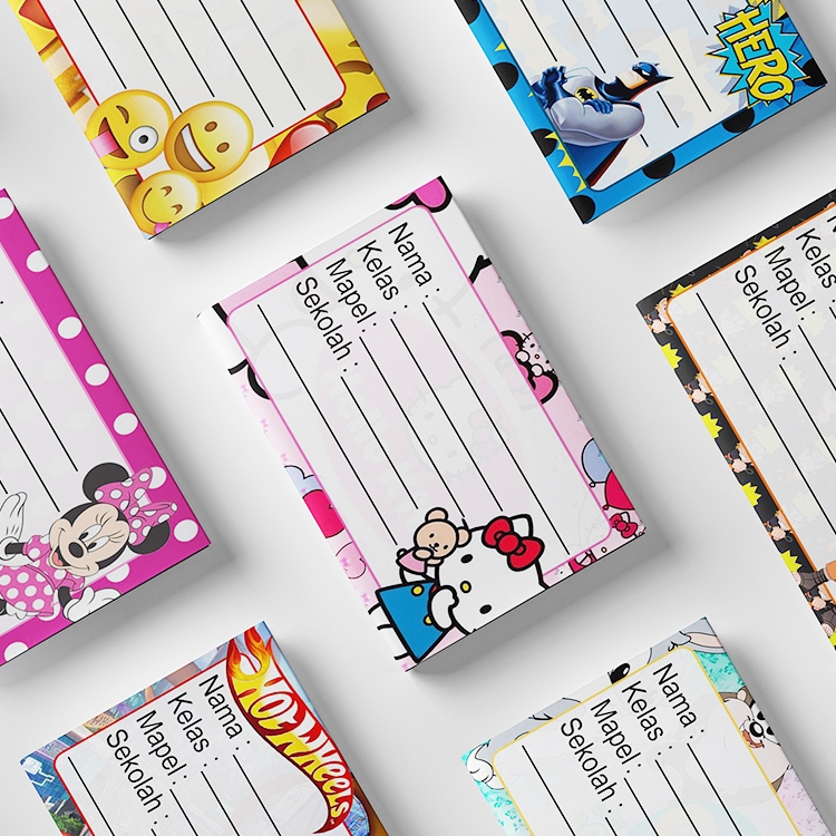 

40pcs Lebel Nama Buku Sekolah Motif Lucu