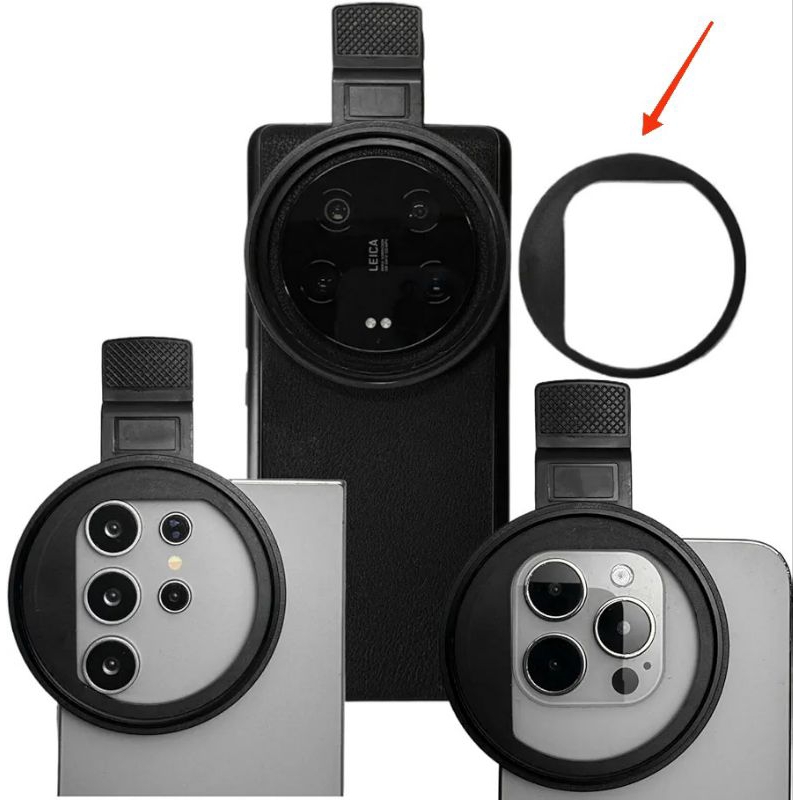 Filter iPhone Klip Filter hp 67mm Clip Adapter Filter 67mm Smartphone PRO + Penutup Kebocoran Cahaya
