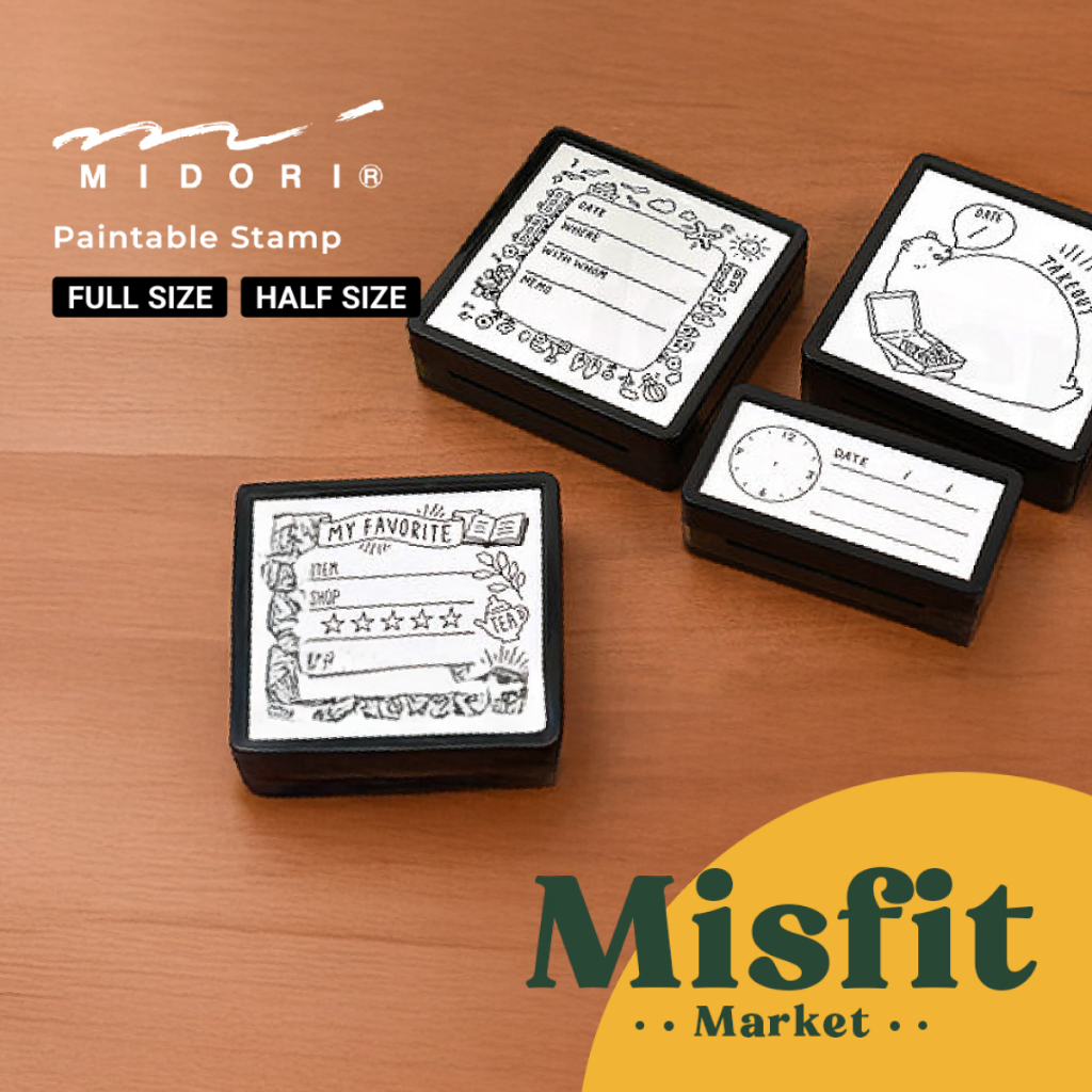 

Midori Paintable Stamp Full and Half Sized Stempel Karakter Jurnal Bujo Bullet Journal Journaling