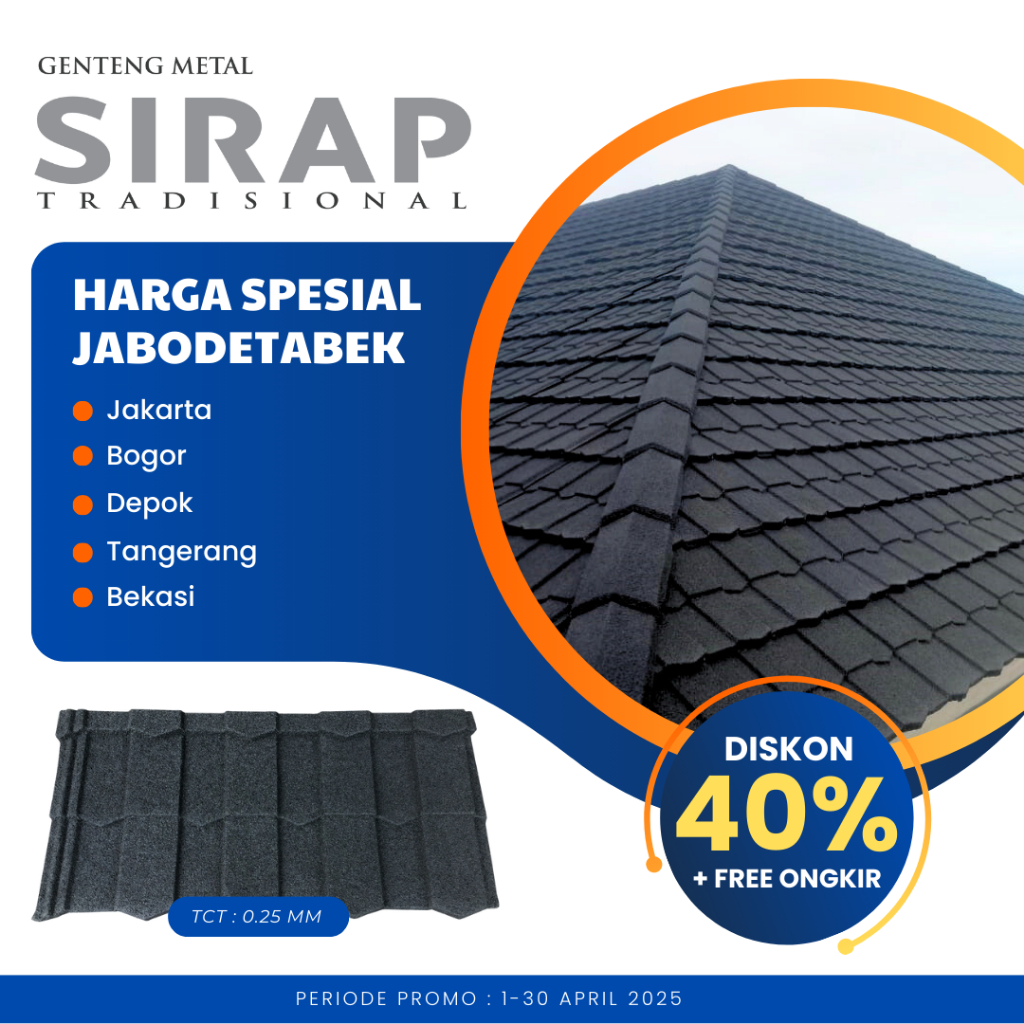HARGA JABODETABEK Genteng Metal Rainbow Sirap Termurah dan Bergaransi