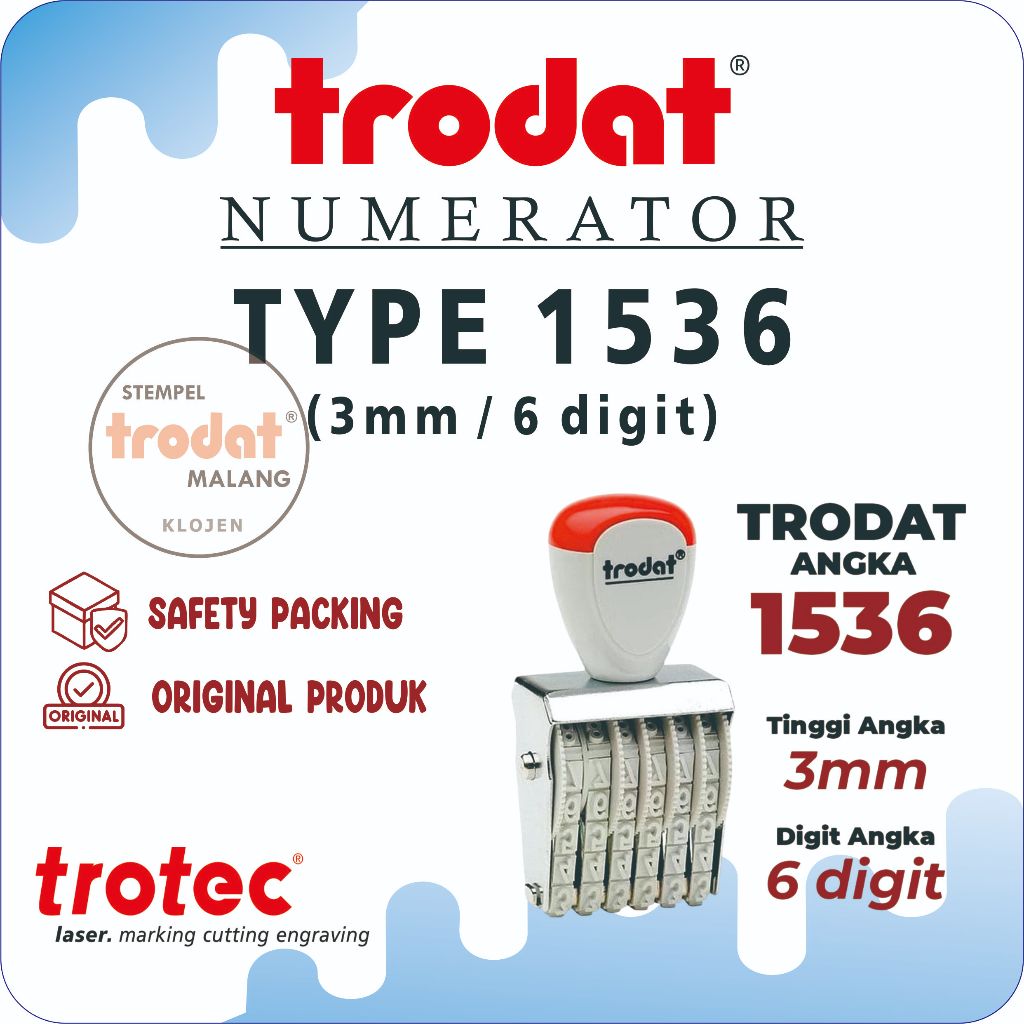 

Stempel Trodat 1536 | STEMPEL TRODAT NUMERATOR (ANGKA DAN SIMBOL BISA DIPUTAR)