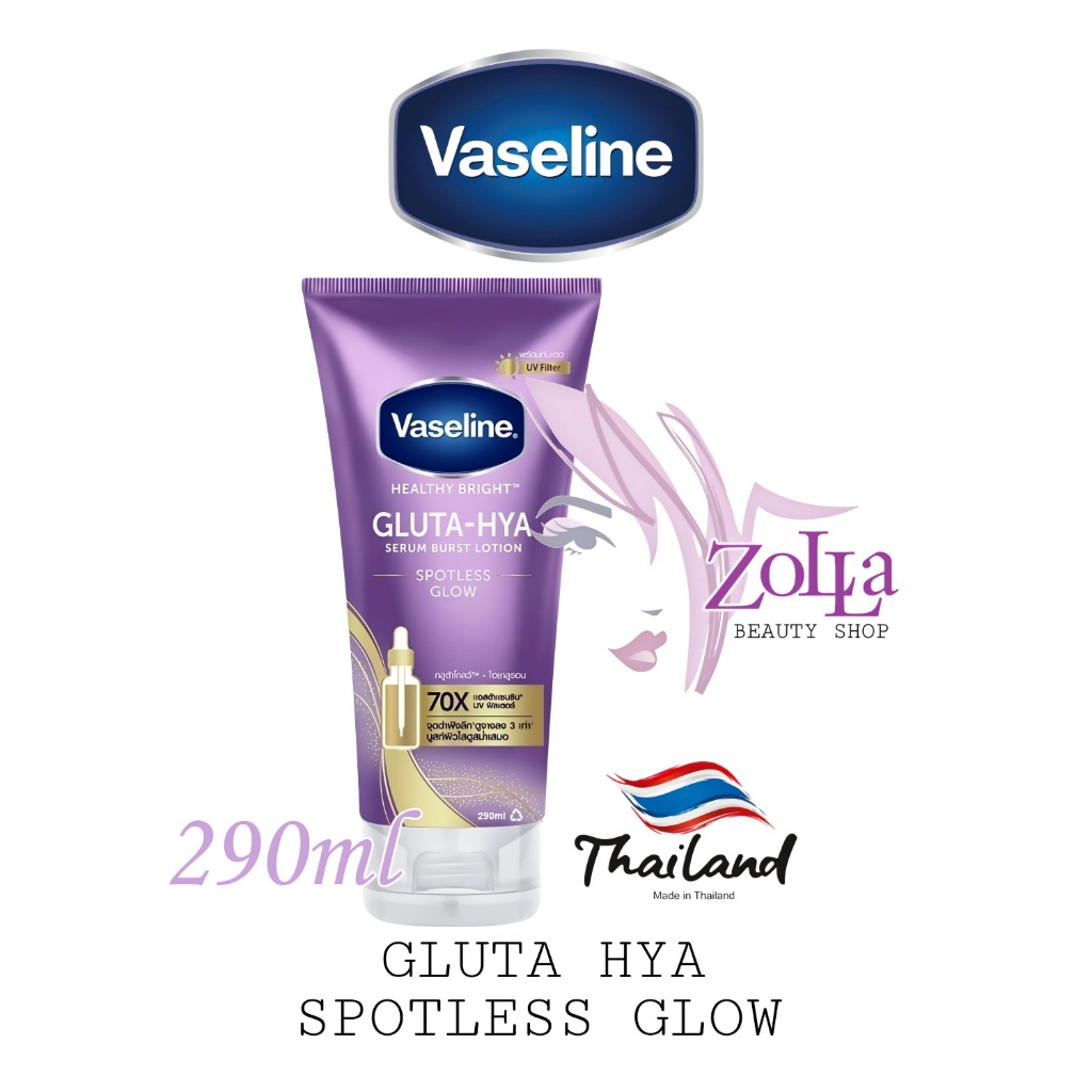 VASELINE GLUTA-HYA SPOTLESS GLOW 290ml - BODY LOTION VASELINE JUMBO ORIGINAL THAILAND