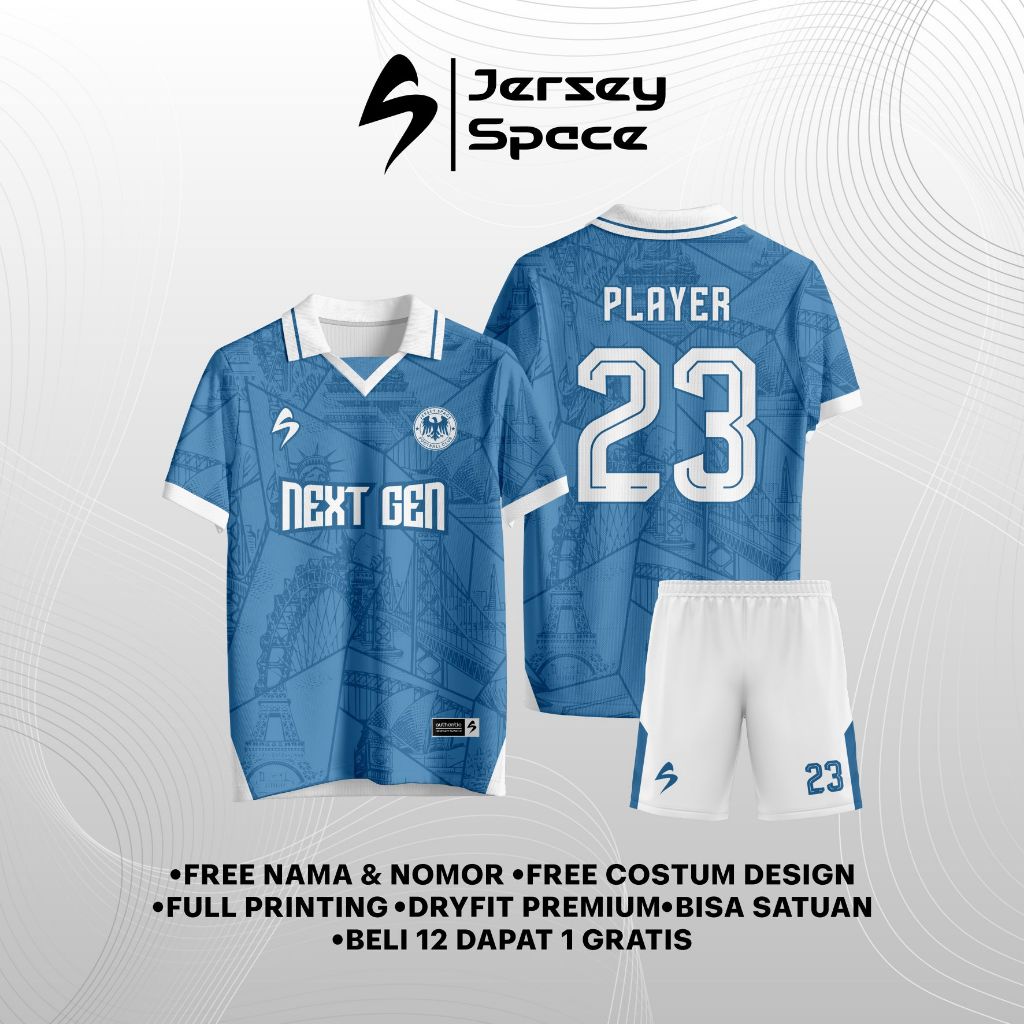 JS55 - JERSEY CUSTOM FUTSAL SEPAKBOLA FULL PRINTING FREE DESIGN NAMA NOMOR LOGO SPONSOR