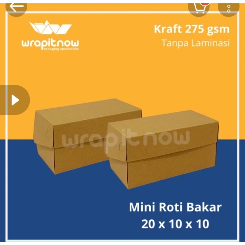 

Kardus Kraft 20x10x10 cm / Kardus Roti Bakar / Kardus Boomboloni