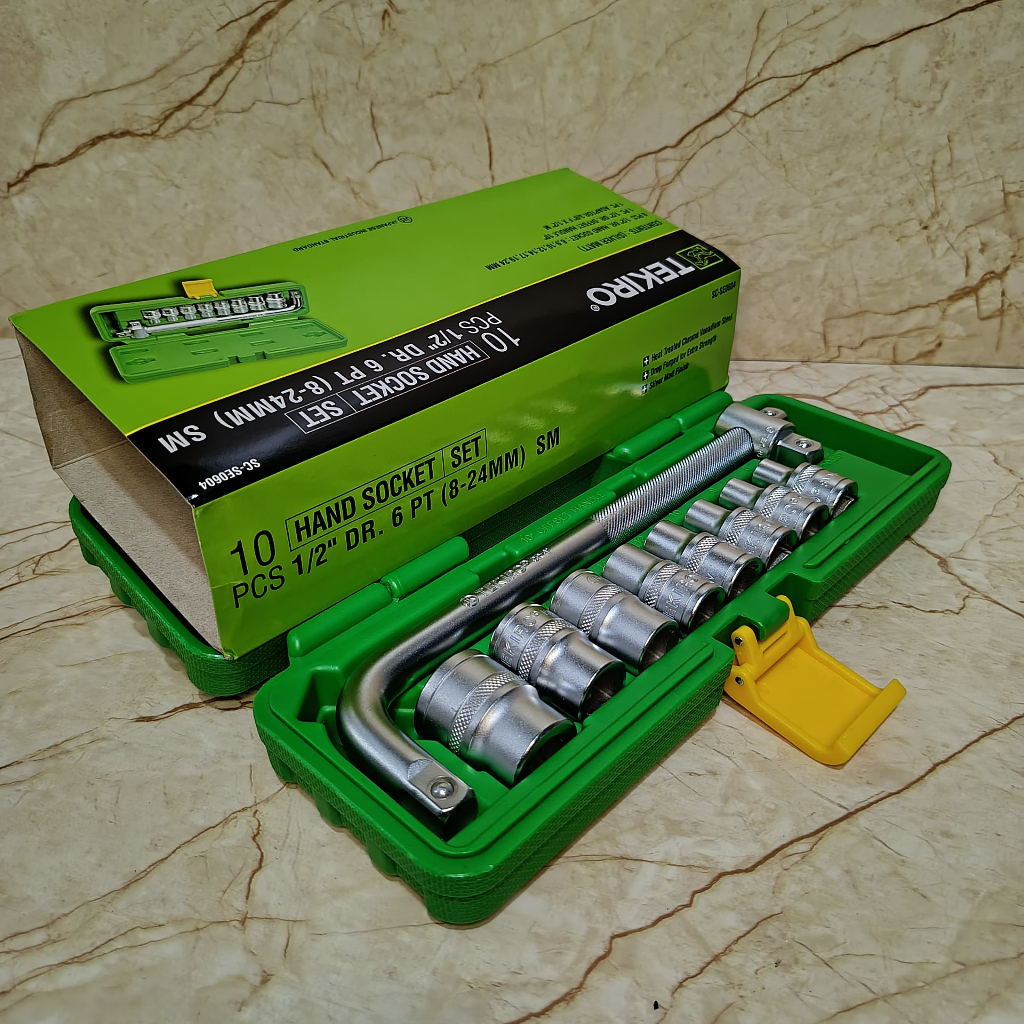 Kunci Sok Shock Sock Set 10 Pcs Tekiro 8 - 24 Mm - Kunci Sok Set Lengkap / Kunci Sok Tekiro