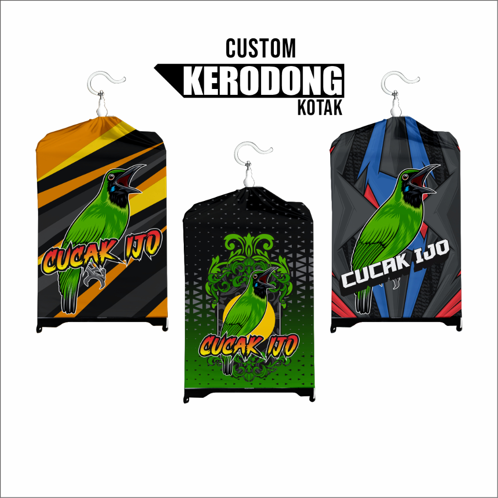 Krodong Sangkar Kotak Cucak Hijau No 1 2 3 CUSTOM Full Printing Dobel Layer