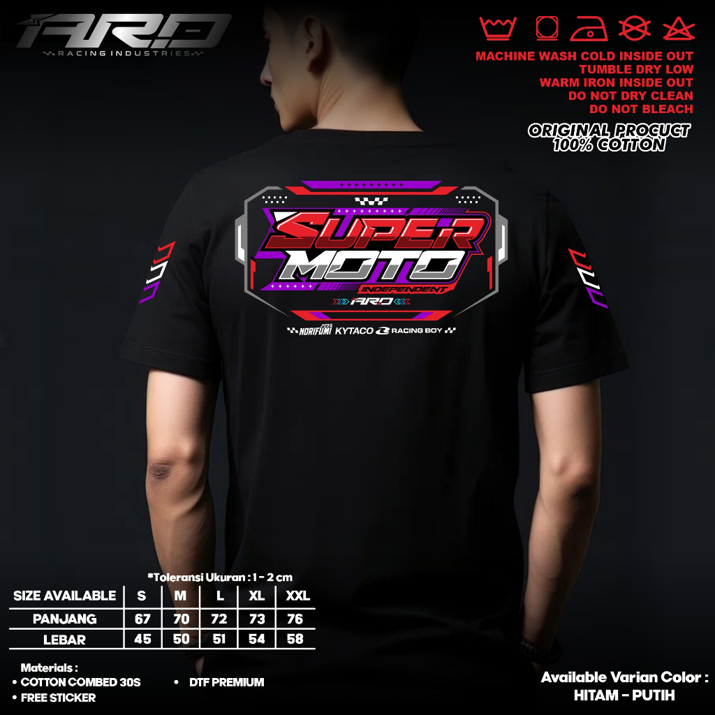KAOS DISTRO SUPERMOTO RIDER CRF WR KLX DTRACKER SUNMORI Kaos Pria Wanita