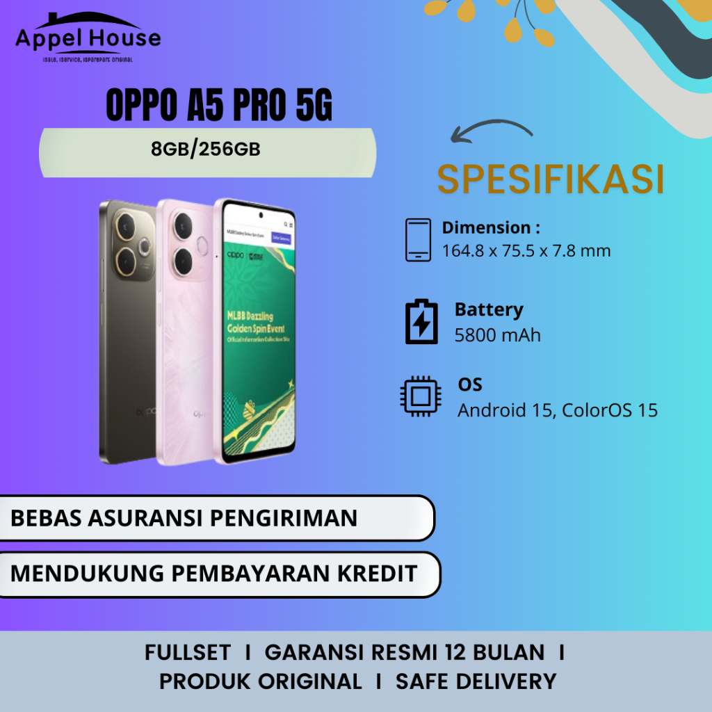 OPPO A5 PRO 5G BRAND NEW (8GB/256GB)
