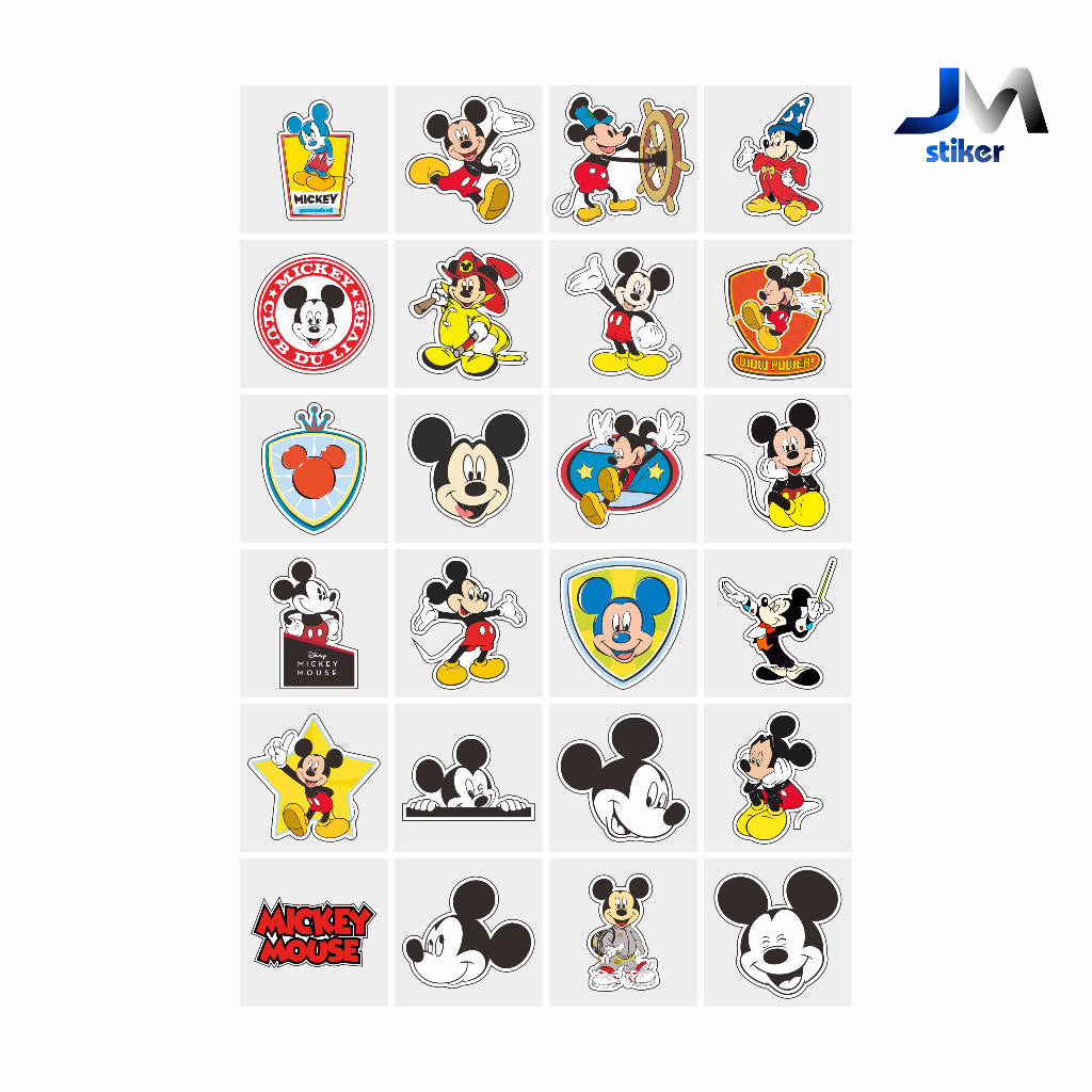 

Stiker custom gambar mickey mouse bahan camel