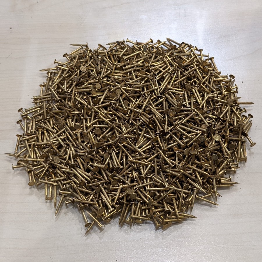 Paku kuningan 1/2" 1/2 inch - paku logo kuningan / brass nail ukuran ½"