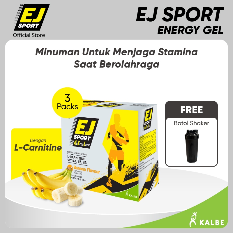 

[Special Bundle] EJ Sport Banana Energy Gel - Isi 3 Pack + FREE Gift