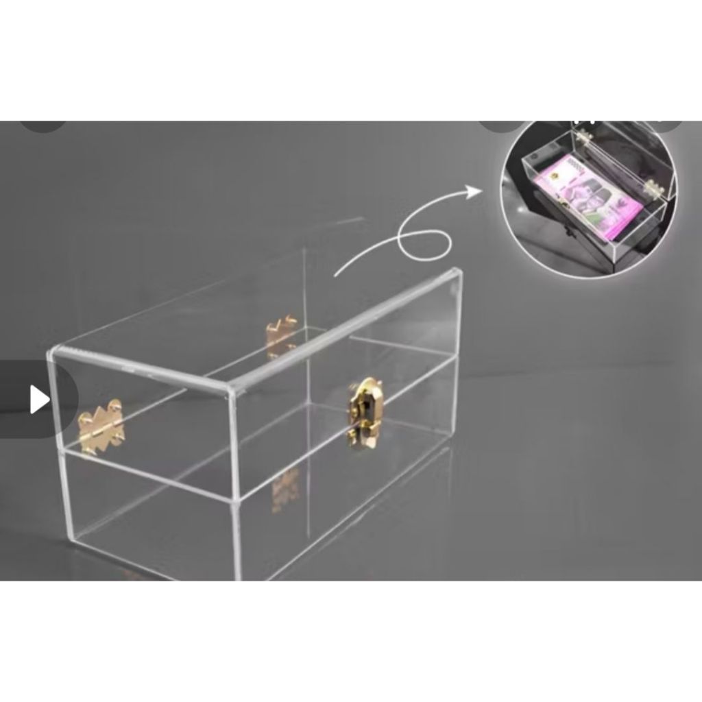 

Acrylic / Akrilik Box Engsel 2mm Bening (18cm x 9cm x 9cm)