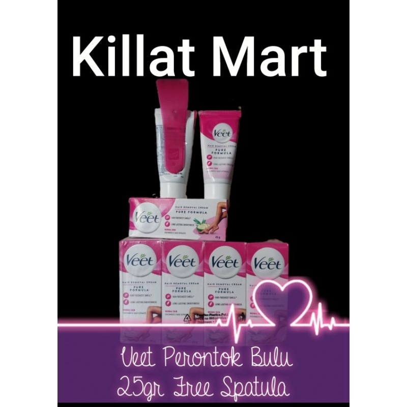 Veet Perontok Bulu Permanen 25gr Free Spatula