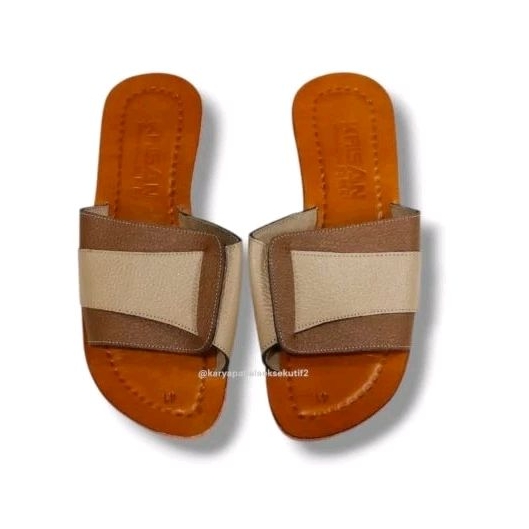 Sandal flat wanita kulit asli, Sandal wanita kulit asli, Sandal daily, Sandal kulit asli magetan *ka