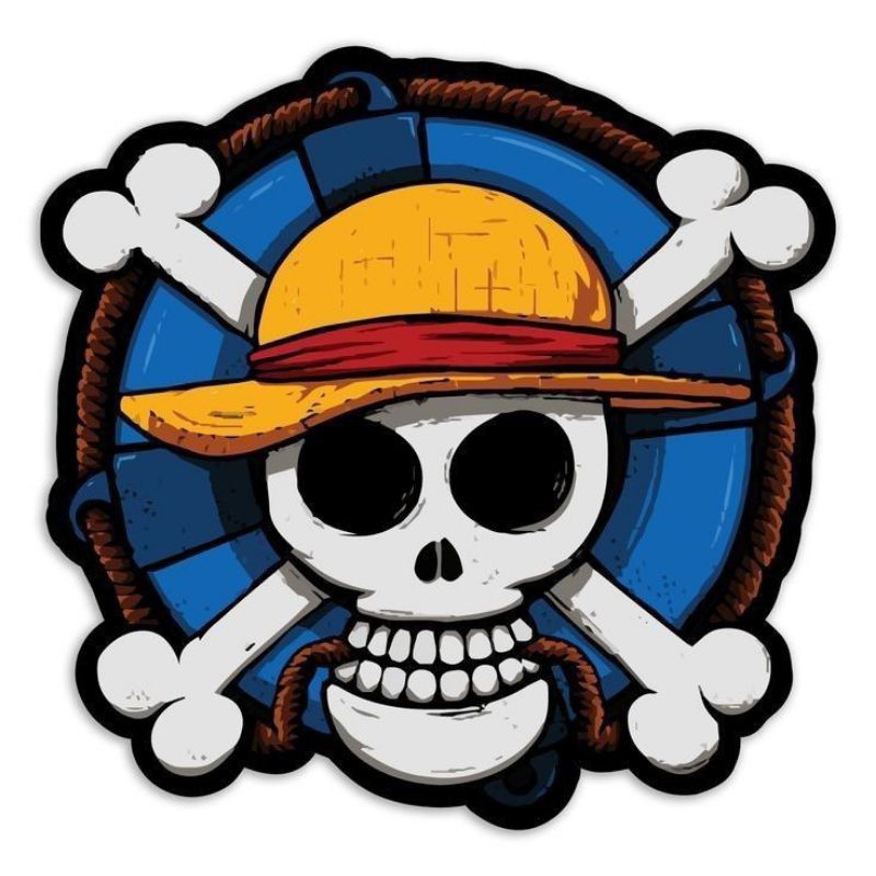 

stiker one piece keren, stiker print sudah cuting anti air, size 45 x 33 cm