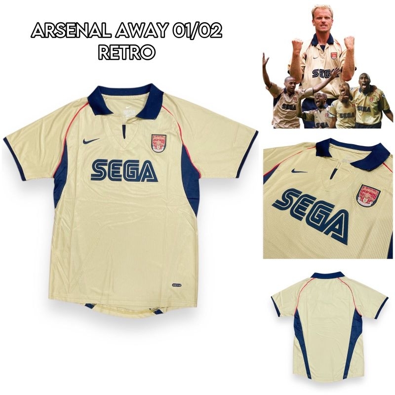 RETRO JERSEY BOLA ARSENAL AWAY SEGA 2001 2002 01/02 VINTAGE KLASIK GRADE ORI IMPORT