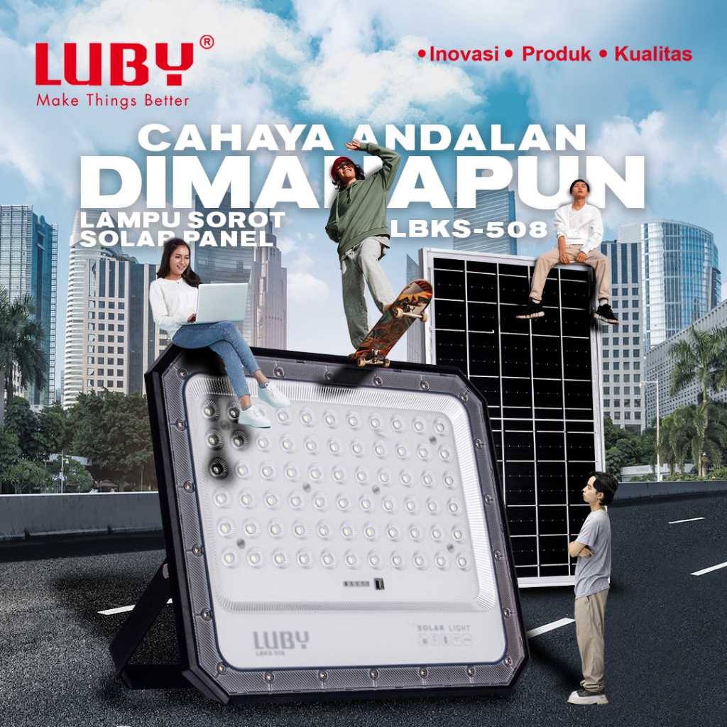 Lampu Sorot Tenaga Surya 50W dengan Panel Surya dan Remote Control IP65