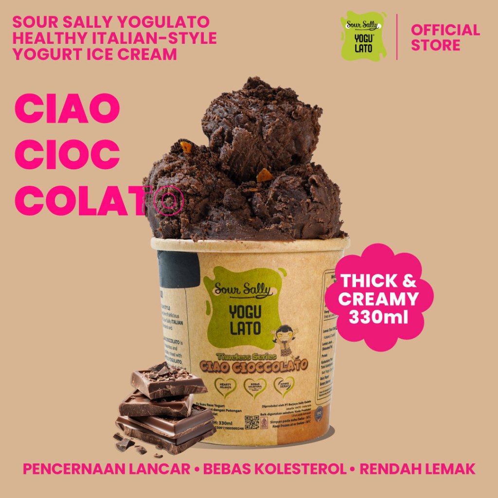 

Sour Sally Yogulato Ciao Cioccolato 330ml | Es Krim Yogurt Sehat
