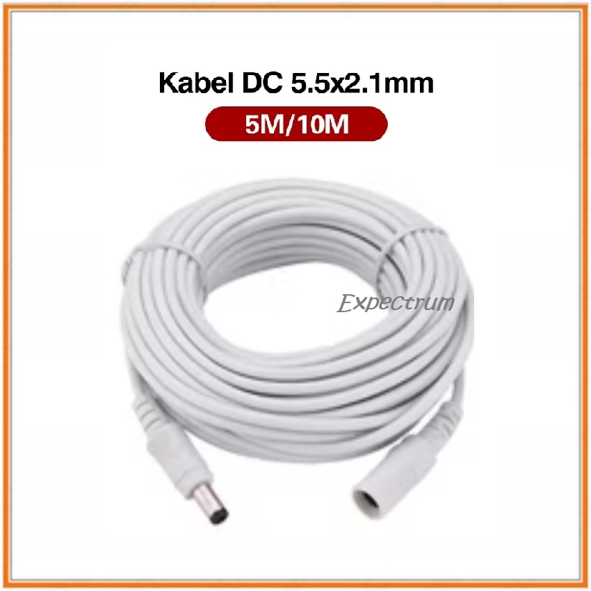Kabel Power CCTV DC 12V  5 - 10 Meter Koneksi Kabel Ekstensi Daya DC Soket 5.5mm Male to Female