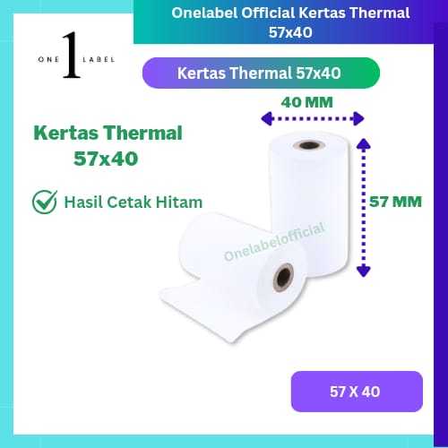 

ONELABEL Kertas Struk Thermal / Kertas Kasir 57x40