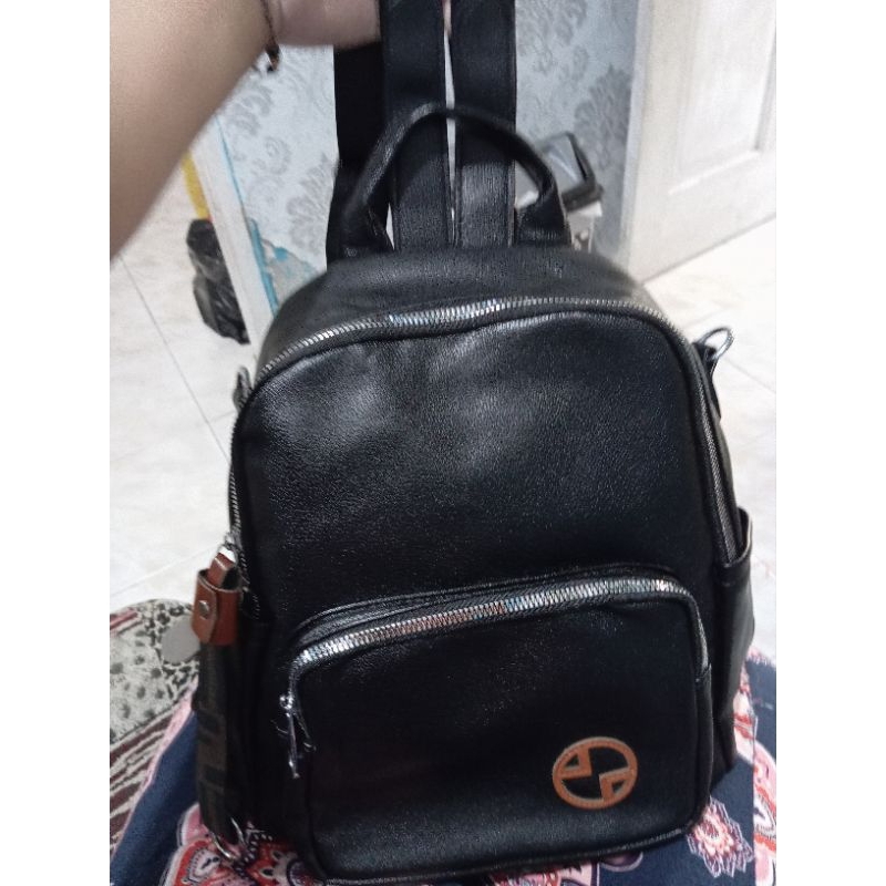 Tas Ransel Kulit Hitam impt