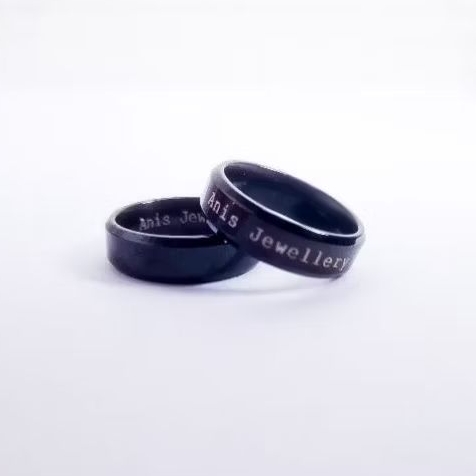 Cincin Couple Custom Nama - Cincin Nama - Cincin Couple - Cincin Wanita - Cincin Pria - Cincin Hitam
