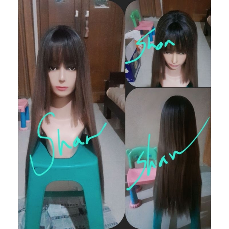 Wig Hitam Coklat Aegyo
