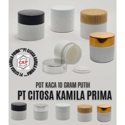 Pot Kaca 10 Gram Bulat Putih  / Pot Cream Kaca / Pot Skincare / Pot Krim / Pot Kaca Promo / Promo Po