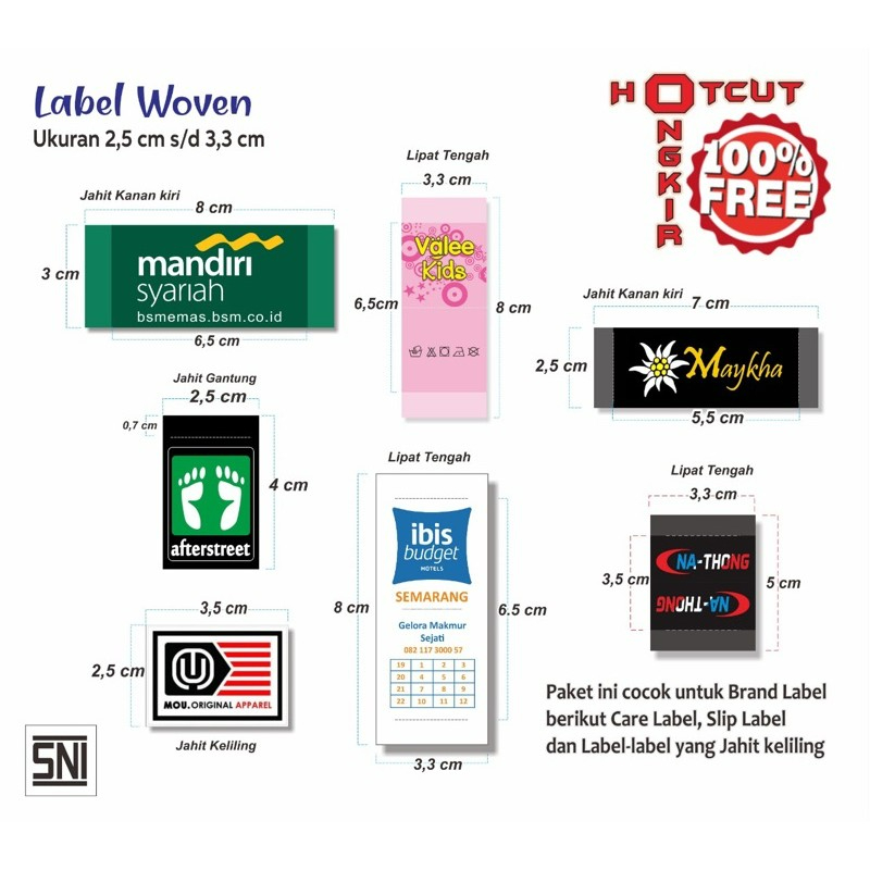 

hantag label free design bahan katun