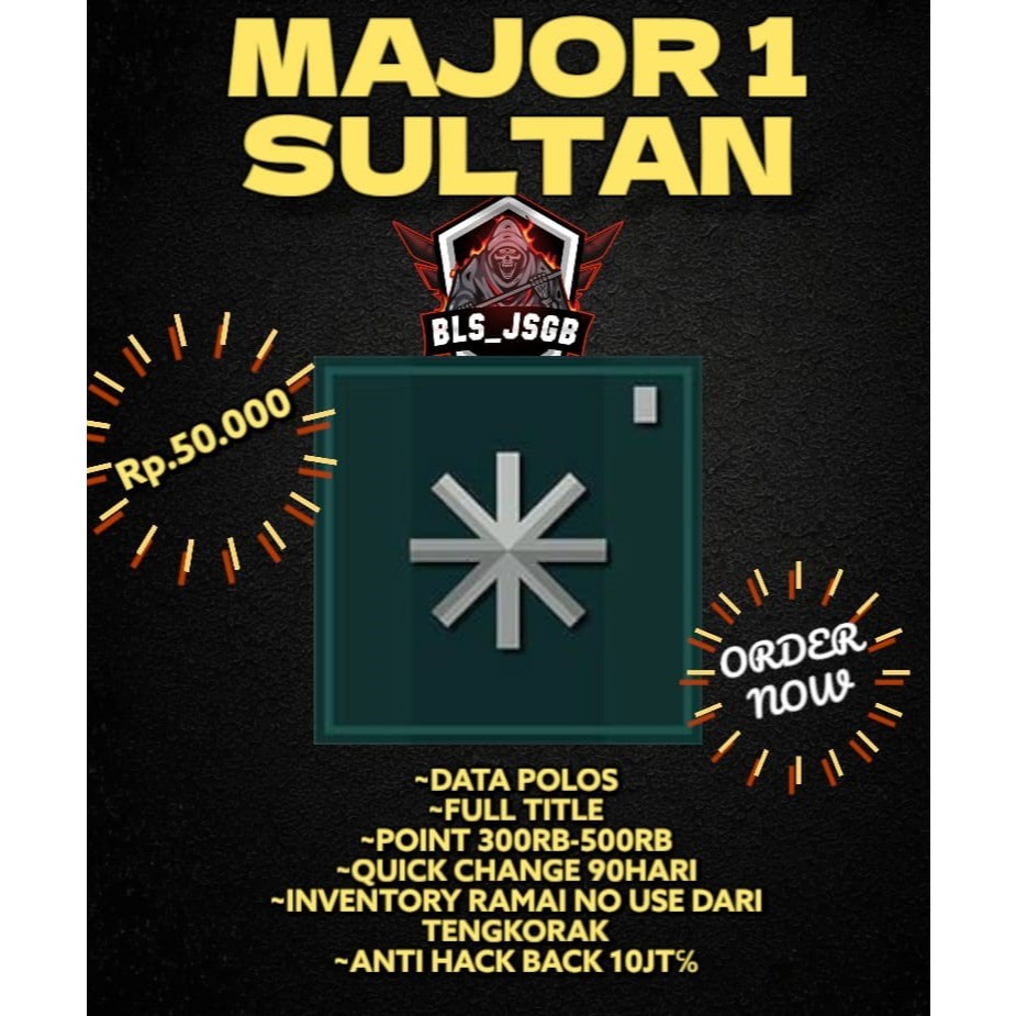 AKUN POINT BLANK MAJOR 1 SULTAN QC 90DAY - POINTBLANK ZEPETTO INDONESIA TERMURAH TERLARIS