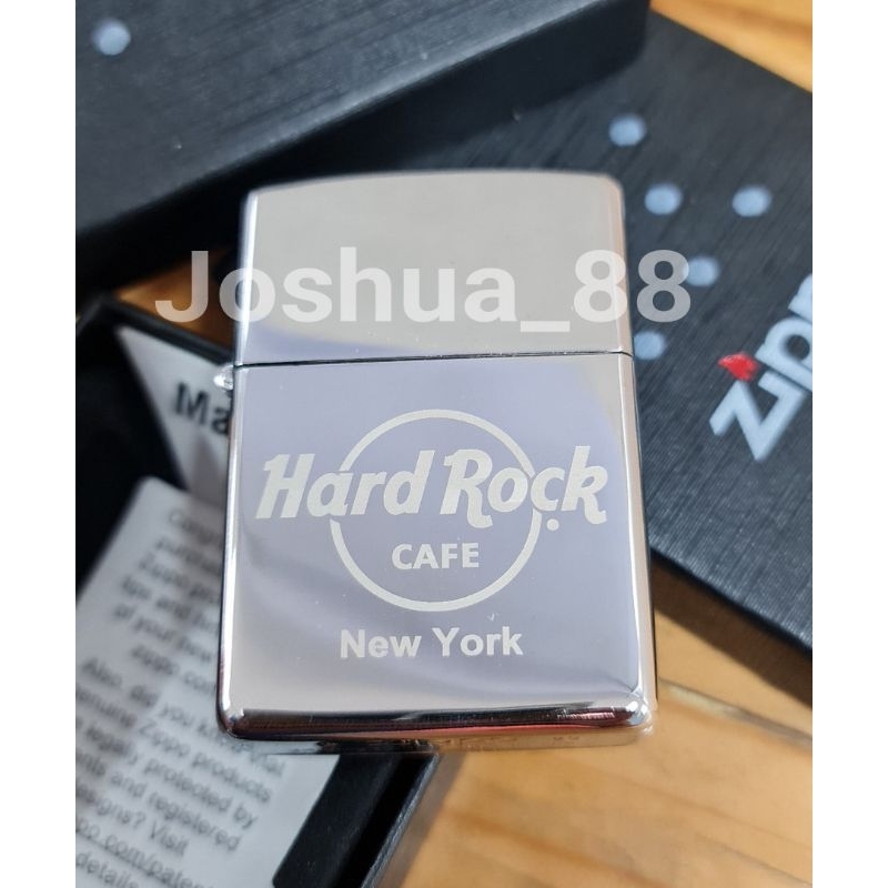 Zippo Korek Api Custom Ukir Logo Hard Rock Cafe New York Silver Bisa Ukir Nama Sendiri