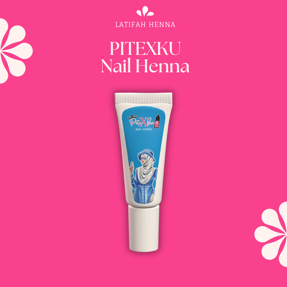 PiteXku Nail Henna Biru Cat Pewarna Kutek Kuku Muslimah Halal Bisa untuk Sholat