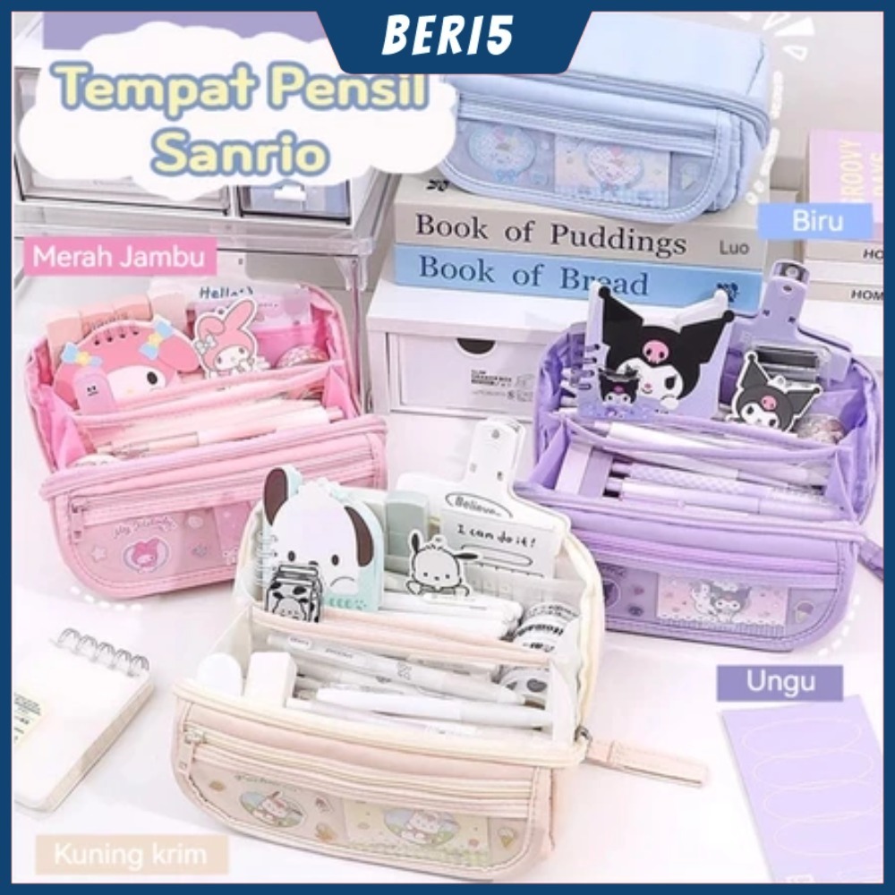 

【COD】4 Gaya Sanrio Lucu Pena Tas Karakter Anime Berkapasitas Besar Tempat Pensil Melody Kuromi Cinnamoroll Alat Tulis Pensil Kasus