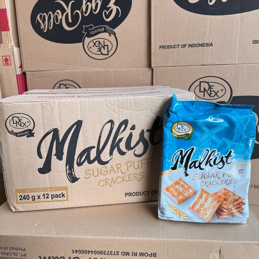 

Denex Malkist Sugar Puff Cracker 240 g 1 dus karton isi 12 pack