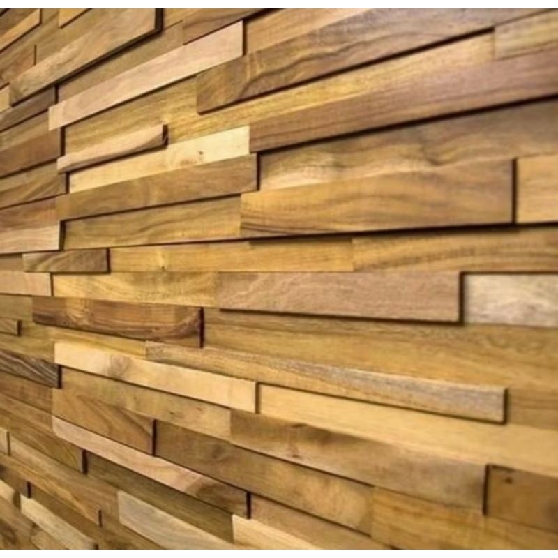 dinding kayu jati wood panel natural solid