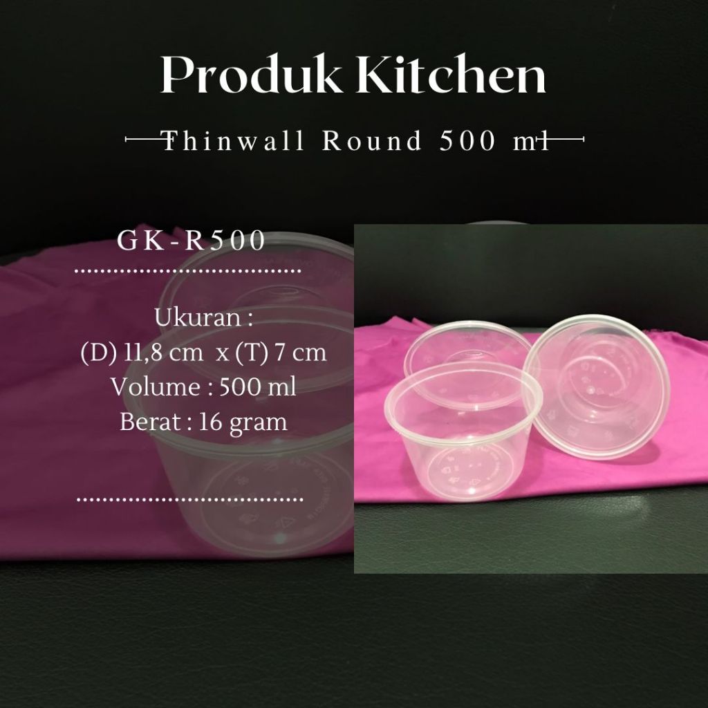 THINWALL ROUND 1500 ML/ BULAT 1500 ML/ FOOD CONTAINER GK-R1500