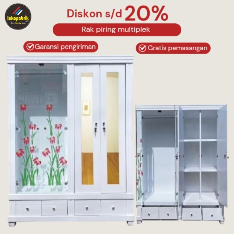 Lemari pakaian gamis 4pintu lemari gamis nippon 4pintu lemari gantung 4pintu jumbo lemari multiplek 