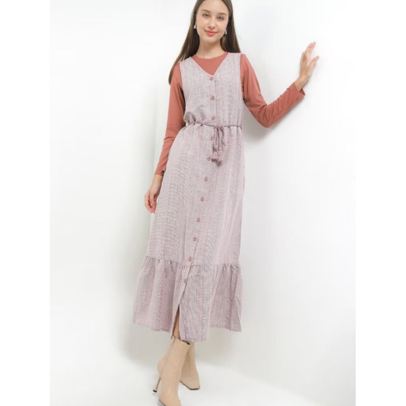 Alina Mauve Overall Dress - EXIT, Pakaian Wanita
