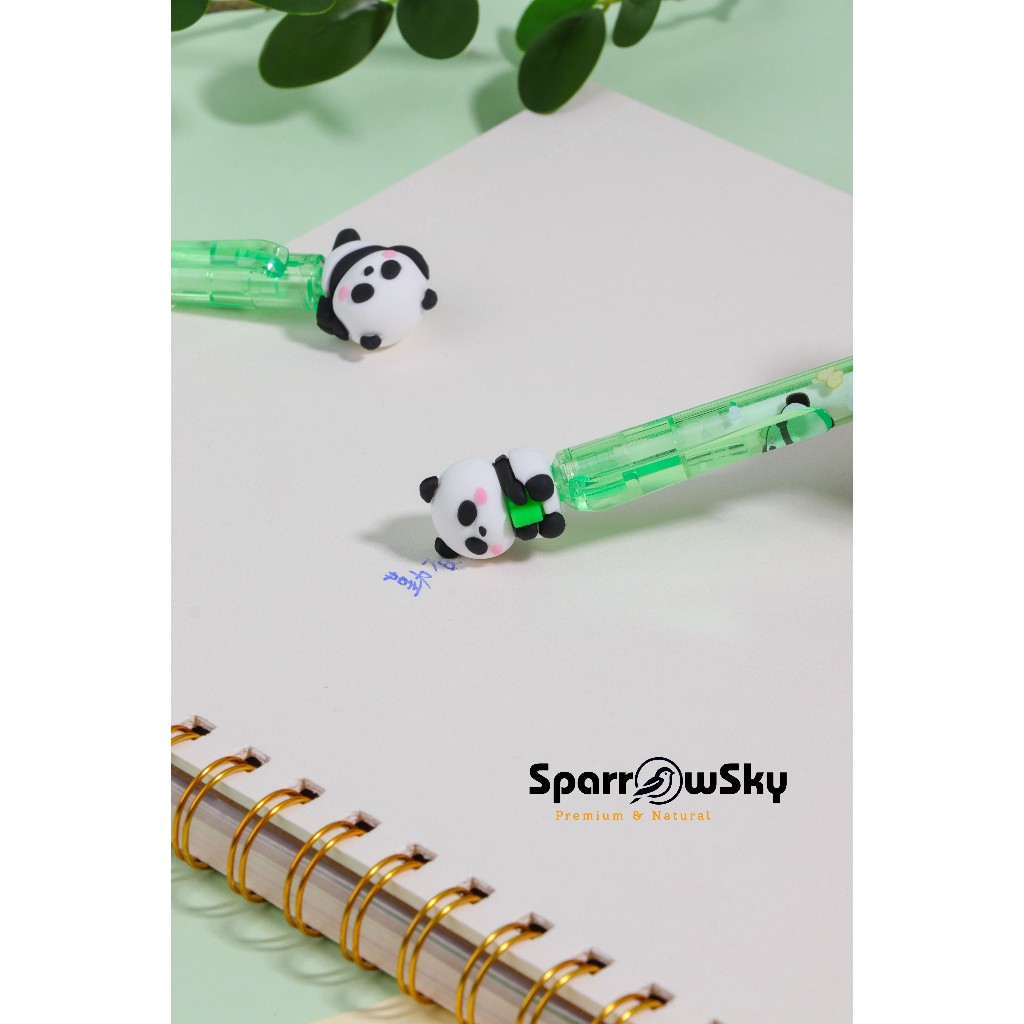 

SPARROW KUKI Eraseable Pen Silikon / Pen bisa dihapus Karakter Lucu Cantik DILIGENT PANDA (8017)